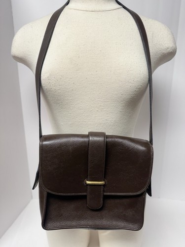 Vintage Lands’ End Top Grain Brn Leather Courier Bag Crossbody IRELAND EUC - Picture 22 of 22