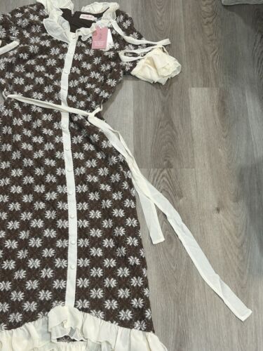 NWT Ivy City Co Becca Crochet Dress in Brown Floral - Size L - Picture 3 of 8