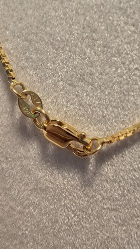 14k Yellow Gold~**3 STONE PRINCESS CUT DIAMOND PENDANT**~17" Box Chain~.85 CTW - Picture 11 of 15