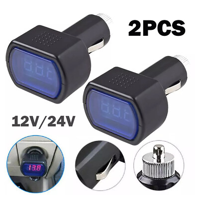 are cigarette lighter voltage meters accurate 2 Digital LED Auto Car Cigarette Lighter Volt Voltage Gauge Meter Monitor  12/24V