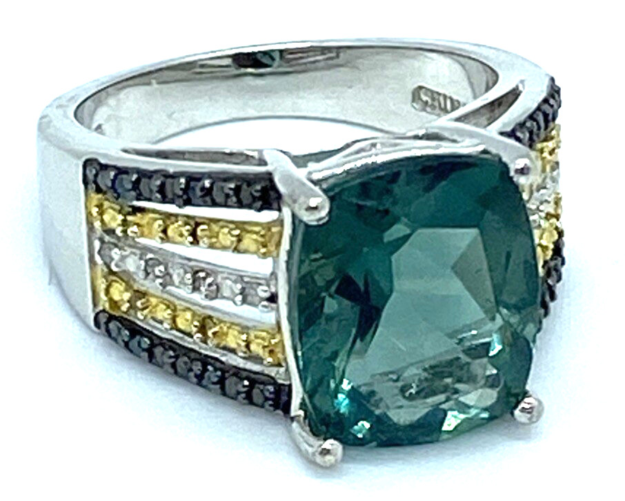 Beautiful Sterling Silver / 925 Simulated Emerald… - image 4