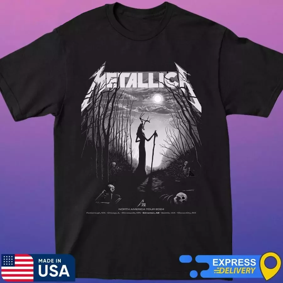 Metallica M72 North America Tour 2024 Event Stadium August 23 25 T-shirt For Fan