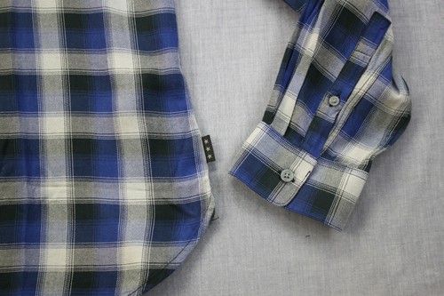 John Varvatos * USA Logo Mens Blue Foster Plaid Dual Pocket LS Shirt NWT M $168 - Picture 4 of 5