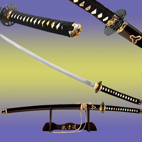 Kill Bill Bride's Sword Replica Movie Katana Lion Engraved Blade w Display Stand - Image 2 of 2