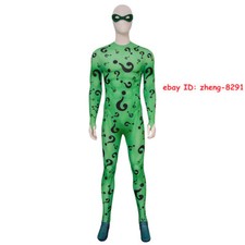 Batman Forever Riddler Cosplay Mono Traje Halloween Body Zentai Gatouit