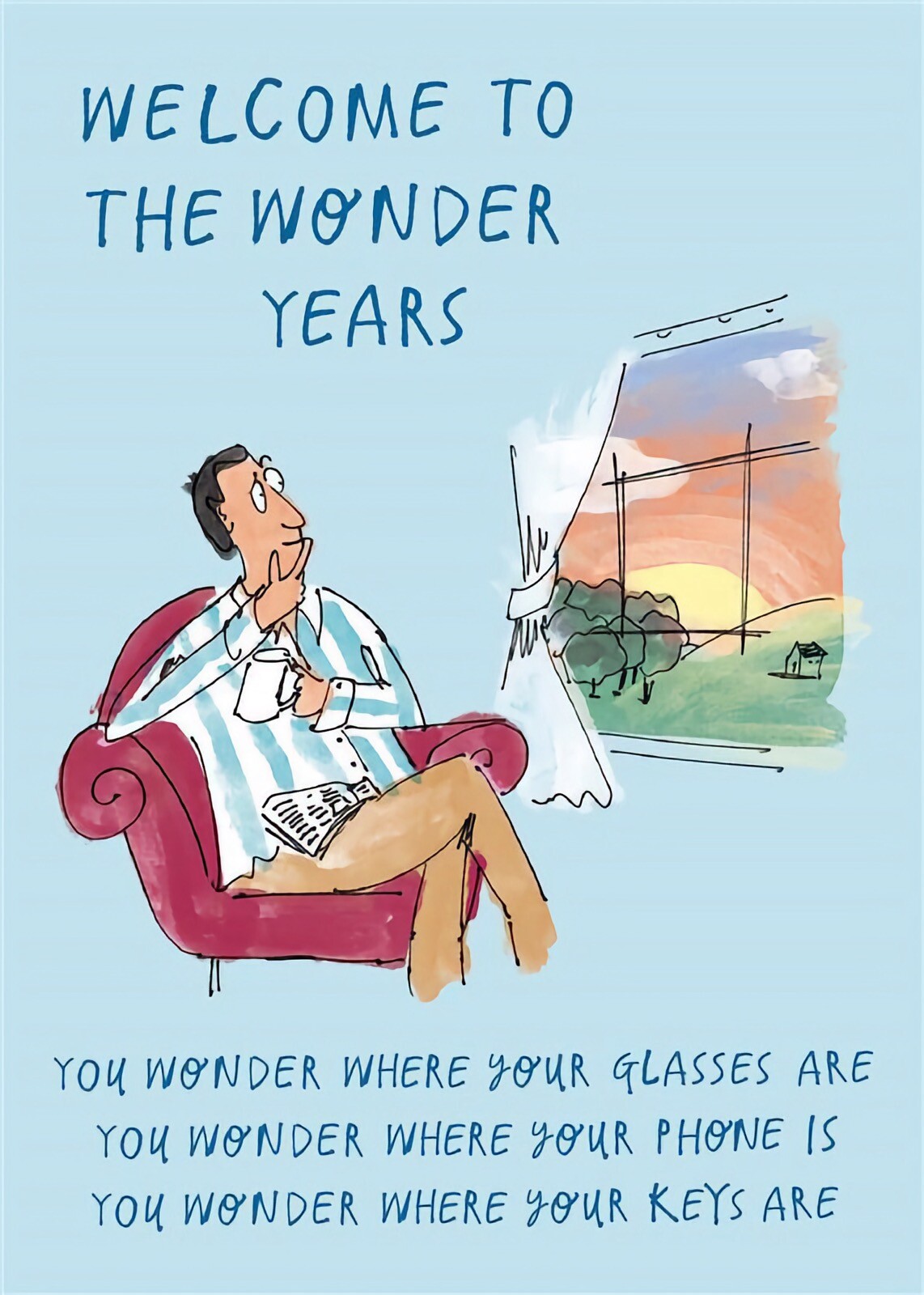 Happy Birthday Card Welcome To The Wonder Years Funny Humour Joke Open Male