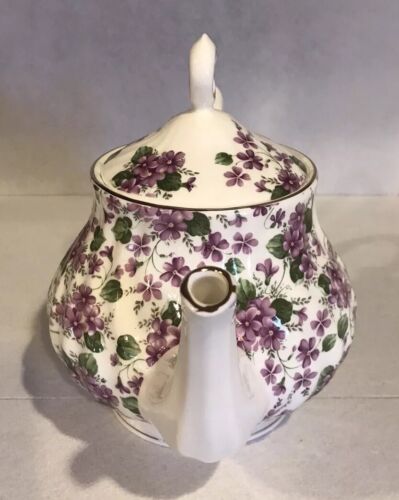 Grace Purple Lavender Violets Chintz Tea Pot - Picture 4 of 12