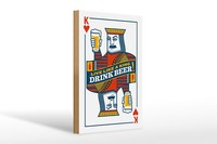 Holzschild Spruch 20X30 Cm Bier KöNig Drink Beer King Deko Schild Wooden Sign