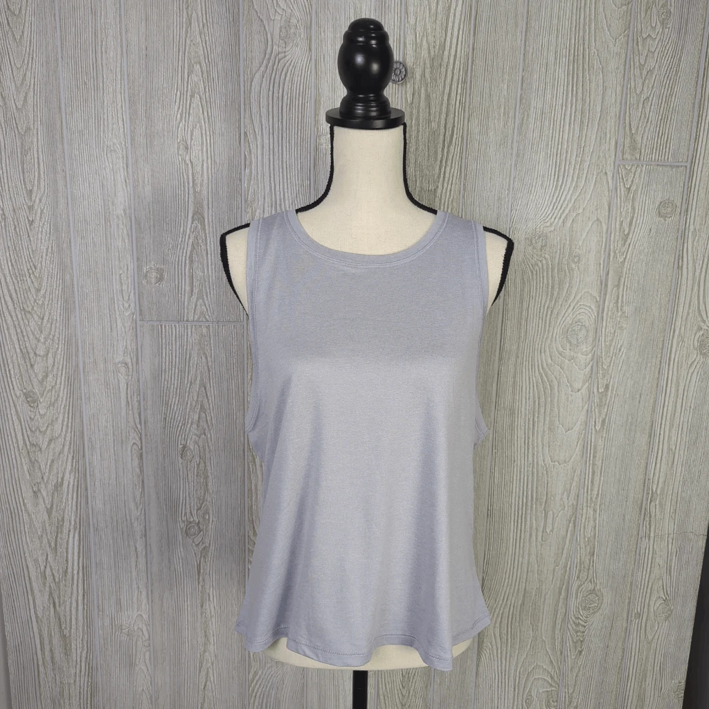 yogalicious wide arm openings relaxed fit sleeveless tank-top