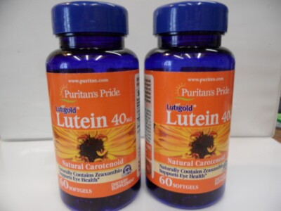 Lutein 40 mg with Zeaxanthin  60 Softgels  (2 Pack)  Supports Eye Health