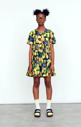 New Lazy Oaf Fruit Bowl Frilly Dress Size UK 8 - 第 1/5 張圖片