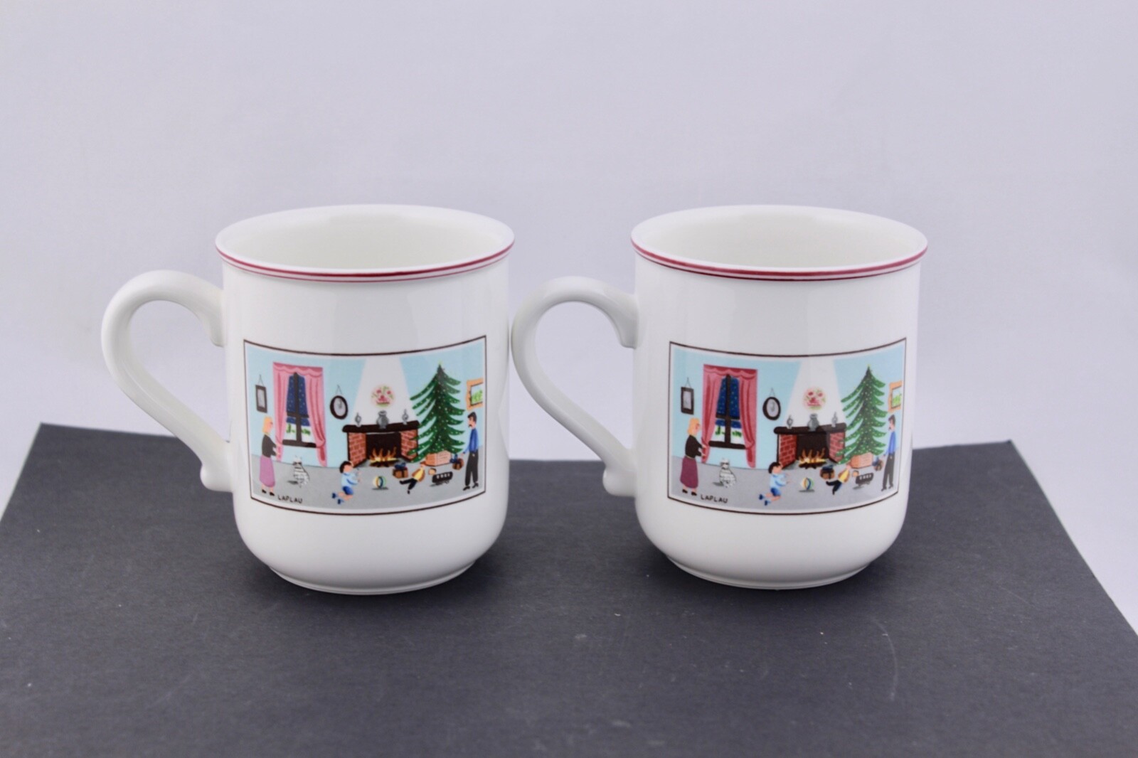 SET OF 2 VILLEROY & BOCH NAIF CHRISTMAS FIRESIDE MUGS NEW eBay