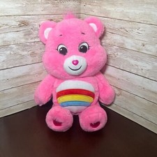 Care Bear Plush Cheer Bear 2020 Pink Rainbow Stuffed Animal 14 Clean
