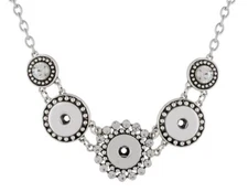 Snap Jewelry Necklace Triple Rhinestone 18-20mm Fits Ginger Style Charm 20"+2"
