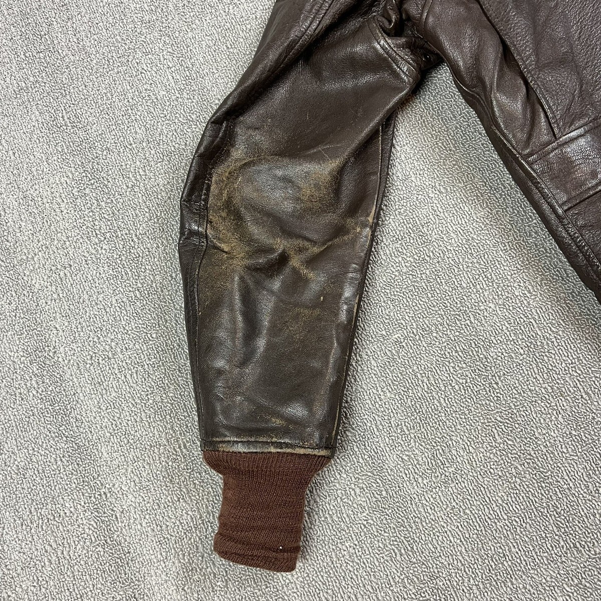 Vintage Military G-1 Leather Bomber Jacket Star Sportswear USN