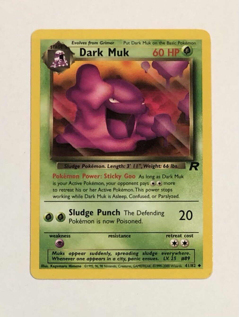 Pokémon Dark Muk Card Team Rocket NM 41/82 Uncommon English Near Mint