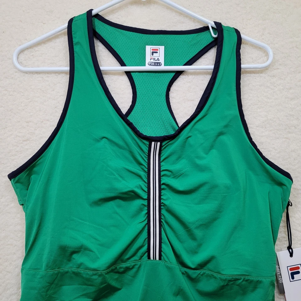 Regata Fila Feminina XL Heritage Racerback 50 +Proteção UV Sutiã Embutido Novo com etiquetas - Imagem 3 de 4