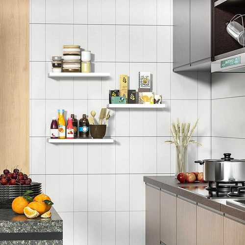 Set of 3 Floating Wall Shelves Picture Ledge Display Rack Book Hanging Shelf UK - Picture 7 of 47