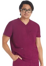 Dickies EDS NXT Scrubs Men's V-Neck Top DK677 WIN Wine Free Shipping