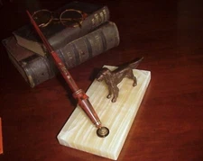 1920s Wahl-Eversharp Woodgrain Desk Pen w/ Hunting Dog ~Restored Pen Nice Writer