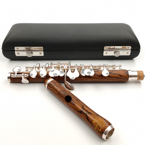 Piccolo Long Key red wood Piccolo C Key Cupronickel Flute Silver Plated keys red wooden ...