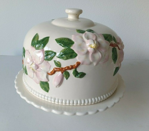Cumberland Ceramic Floral Cake Plate Dome Valerie - Picture 2 of 13