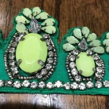 Baby Headband Green Jeweled Crown Boho Western Hippie Festival Retro Fairy