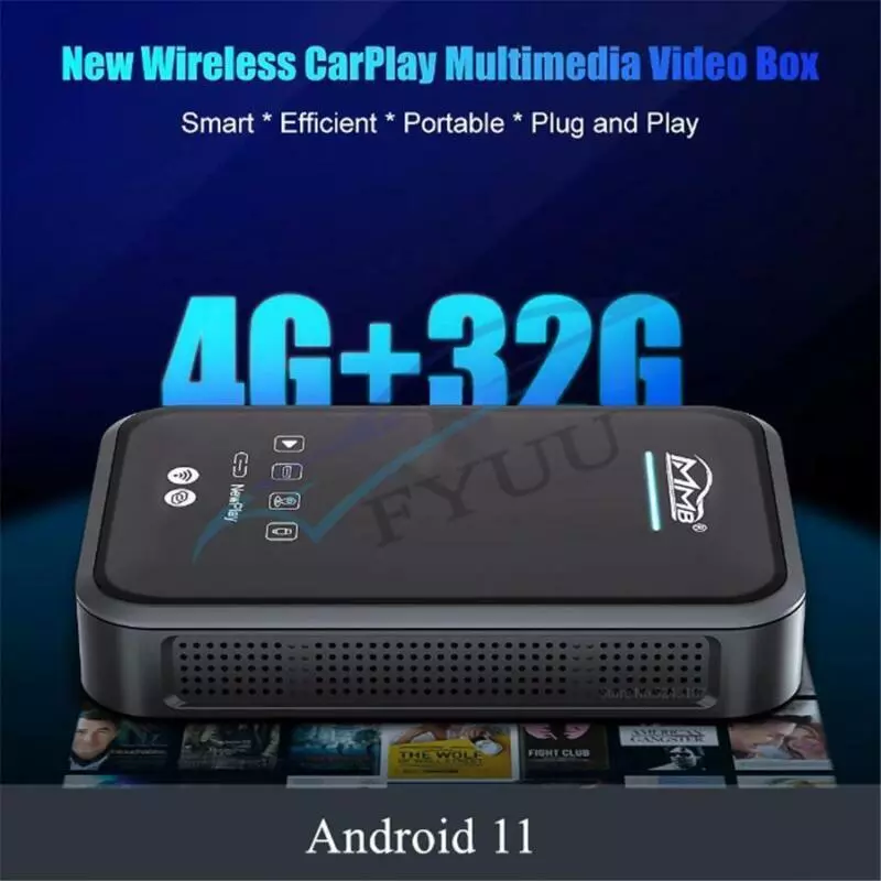 1X For Car Video Player Wireless Carplay MMB Plus TV Streaming Box Netflix  4+32G