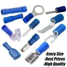 BLUE TERMINALS CRIMP INSULATED WIRE RING FORK BULLET SPADE TAB BUTT CONNECTOR