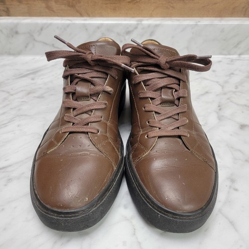 Men's 8 M Greats Brooklyn The Royale Sneakers Shoes Brown Leather Made in Italy - Picture 2 of 11