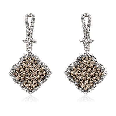 LeVian 14K White Gold H-I SI2 Chocolate Diamond cts Earrings