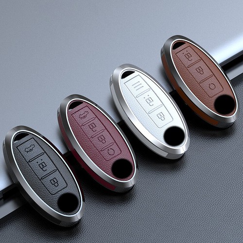Zinc Alloy Leather Car Key Fob Case Cover For Infiniti For Nissan Almera Sentra - Picture 7 of 14