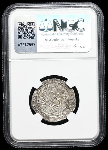 COLONIAL ERA SPAIN. Ferdinand and Isabella, 1474-1504 Silver Real, NGC AU53 - Picture 4 of 4