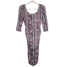 Free People Boho Bodycon Dress Womens Size Small Ruched Bohemian