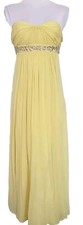 BCBG Y2KYellow Chiffon Silk Full Length Formal Prom Dress Bridesmaid Dress 2