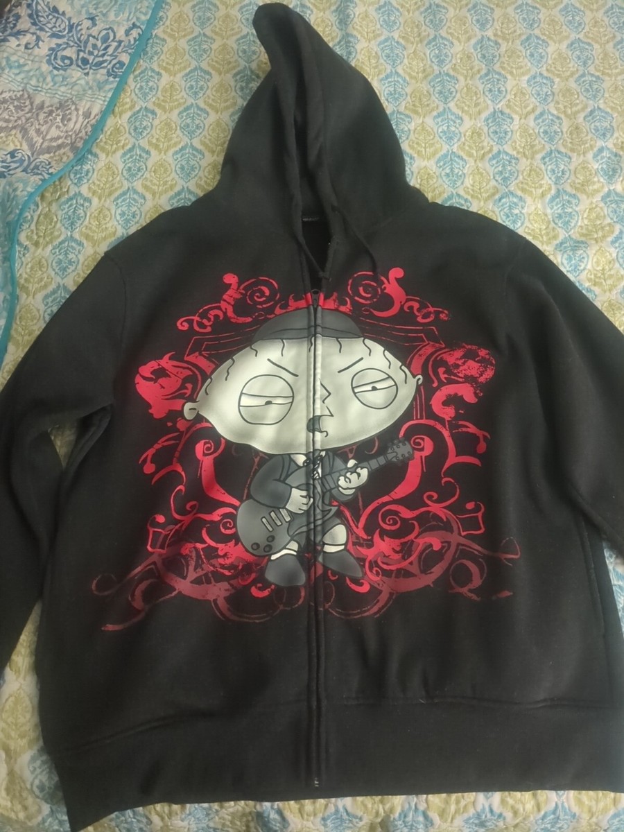 Family Guy Stewie AC/DC Hoodie Size XL Full Rare Stewie