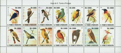 Birds of Sao Tome Stamp Euplectes Aureus Speirops Lugubris S/S MNH #3209-3222 - Zdjęcie 1 z 12