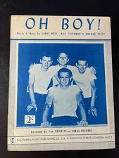 BUDDY HOLLY   Oh Boy    Vintage Original 1957 Sheet Music CORAL RECORDS 3851