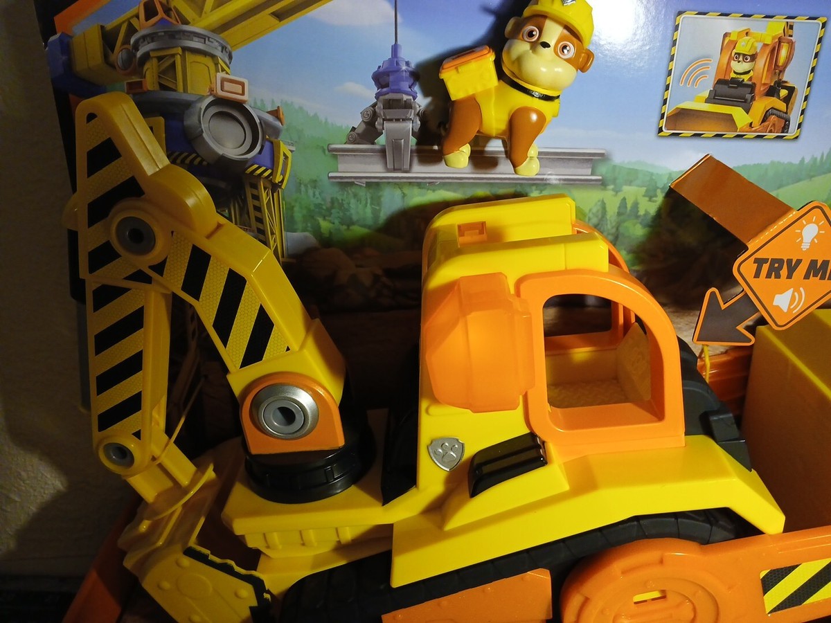 PAW Patrol Crew Rubble's Bark Yard Deluxe Bulldozer W/ Lights