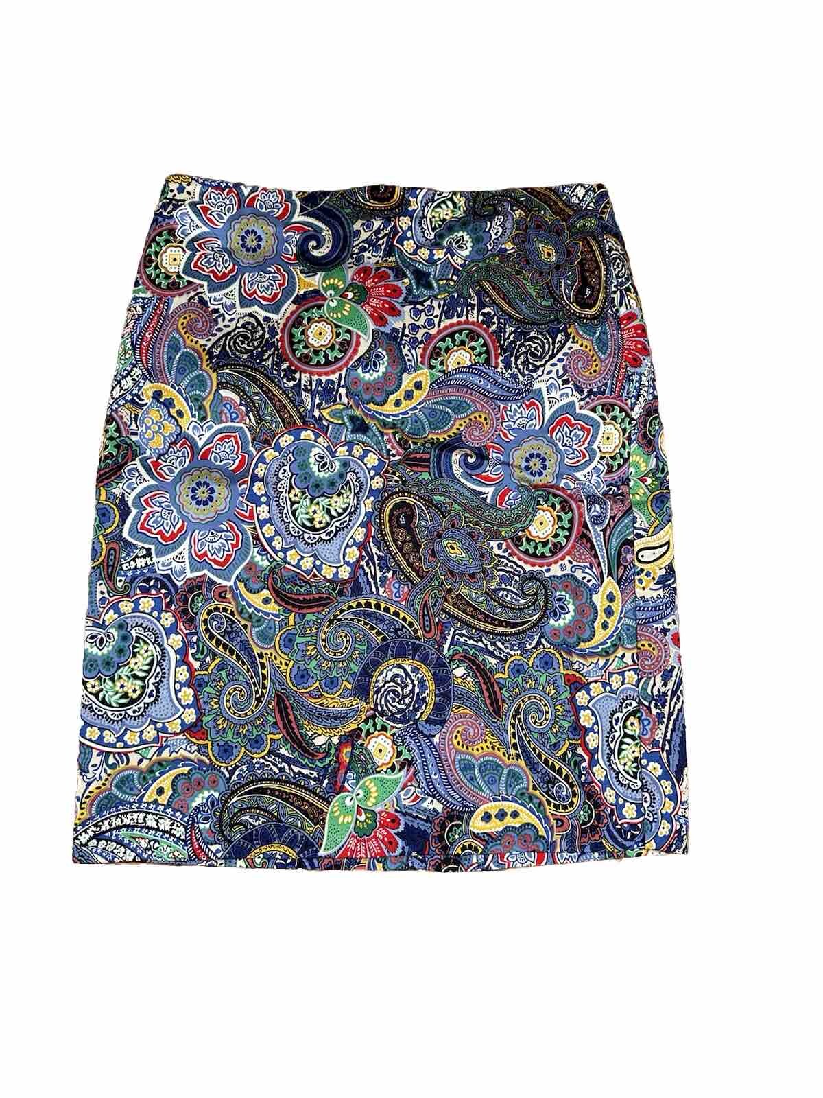 Talbots Paisley Floral Canvas A-Line Skirt. Size 10. Length 23