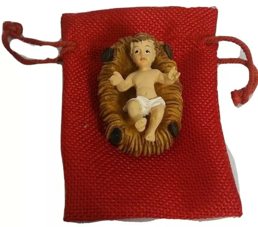 Baby Jesus Crib 2" Figurine Christmas Holiday Gift Jesus nativity set Bethlehem. Merrist Wood