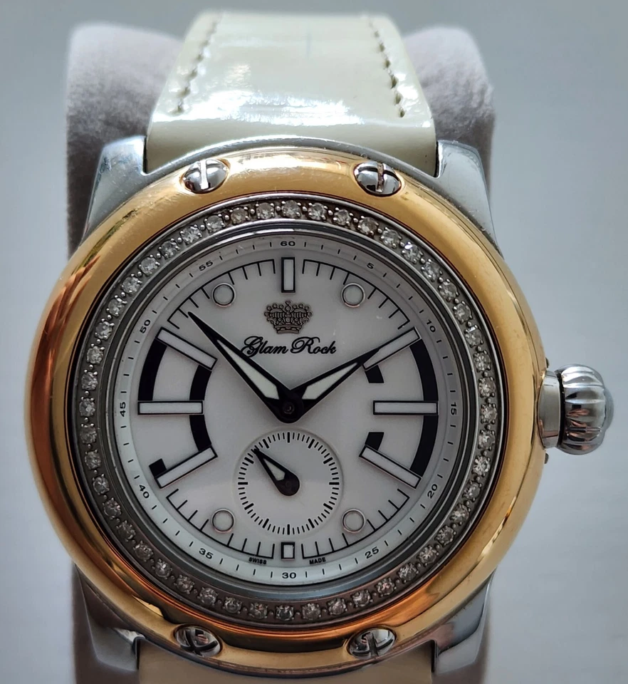 GLAM ROCK MIAMI Lady Watch 48 x Natural Diamonds 45mm SWISS MADE Rrp: $2595  - image 2 of 4