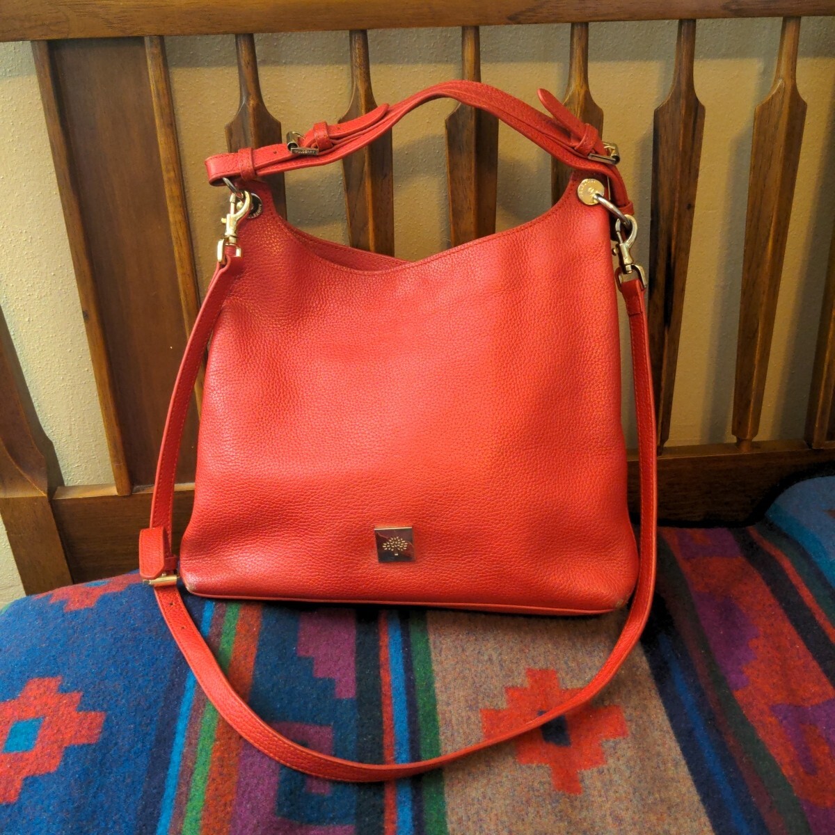 Mulberry Freya Leather Hobo Shoulder Bag Red Purse Crossbody eBay