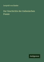 Zur Geschichte Der Italienischen Poesie Leopold Von Ranke Taschenbuch Deutsch