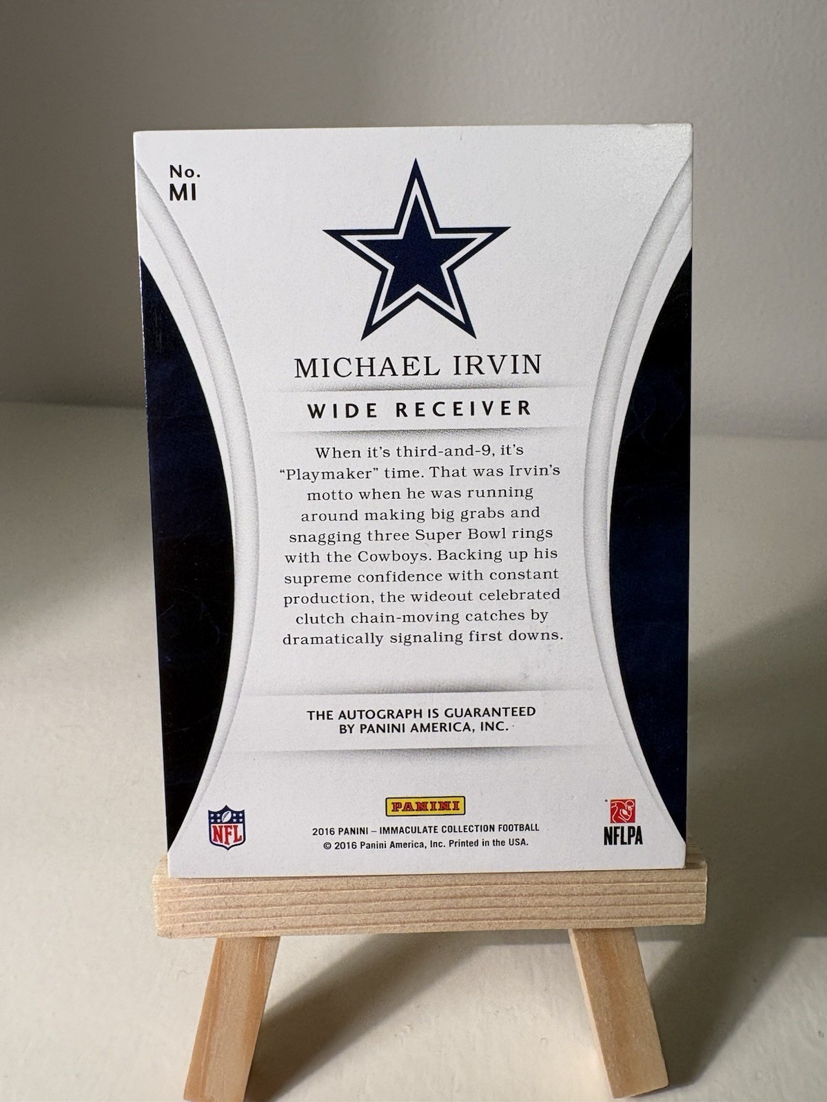 2016 Panini Immaculate Collection Michael Irvin Signature Moves Auto /25 view 2