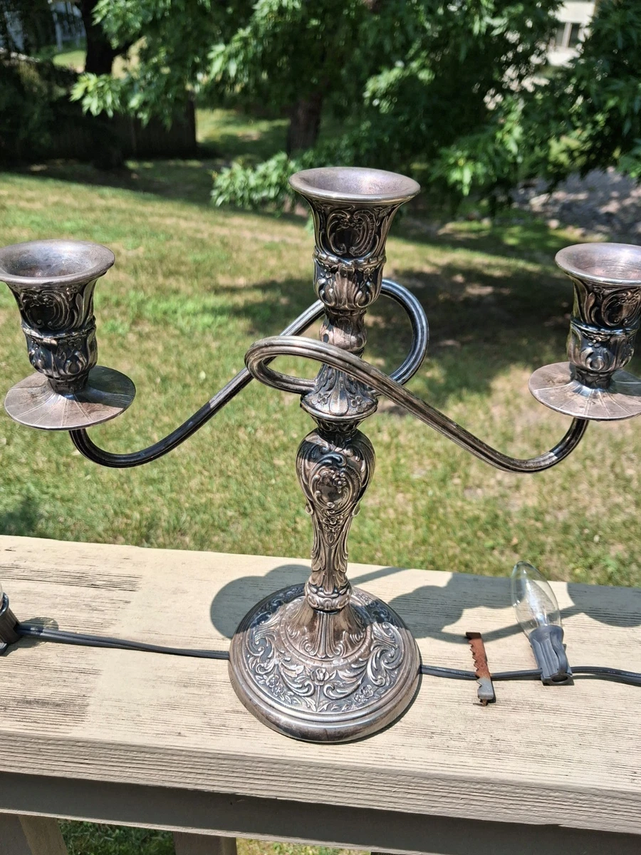 Wm. Rogers & Son Antique US Silver-Plated Candlesticks
