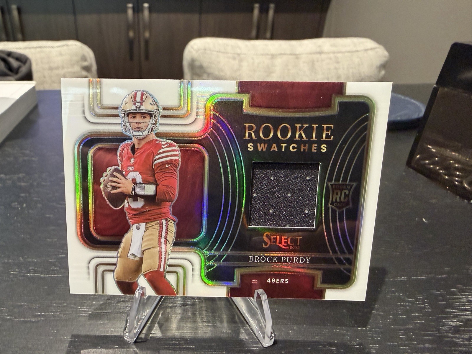 Brock Purdy 2022 Panini Select Rookie Swatches White Prizm /75 49ers RC