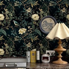 Dark Floral Peel and Stick Wallpaper Vintage Floral Contact Paper 16.9inchx118.1