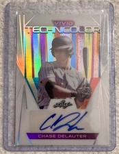 CHASE DELAUTER Auto⚾️#9/25⚾️2022 Leaf Vivid Technicolor REF Autograph Guardians