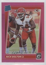 2021 Panini Donruss Optic Rated Rookie Pink Prizm Nick Bolton #275 rf2